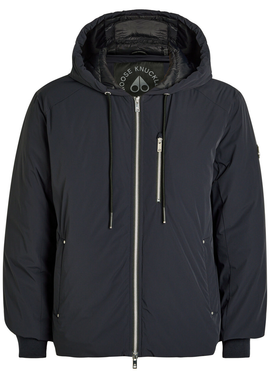 Moose Knuckles Northdale Hooded Shell Jacket Navy