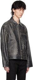 PALY Black 'Love & Death' Leather Jacket