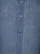 120% Lino Slim Fit Faded Blue Linen Shirt