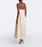 Elie Saab Belted embroidered gathered midi dress