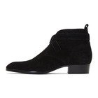 Saint Laurent Black Wyatt 30 Buckle Boots