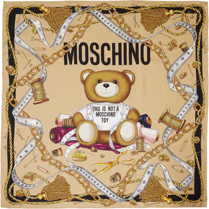 Photo: Moschino Beige Sartorial Teddy Bear Scarf