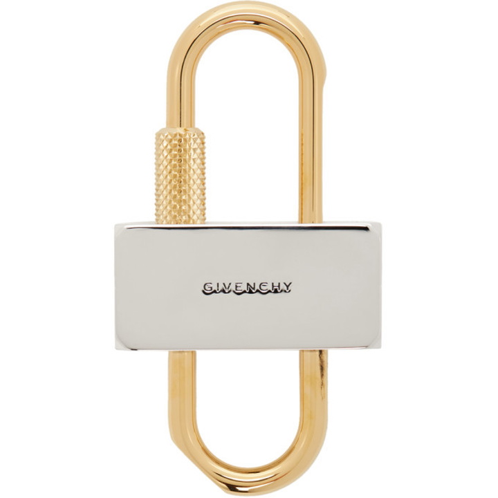 Photo: Givenchy Silver and Gold Small 4G Padlock Keychain