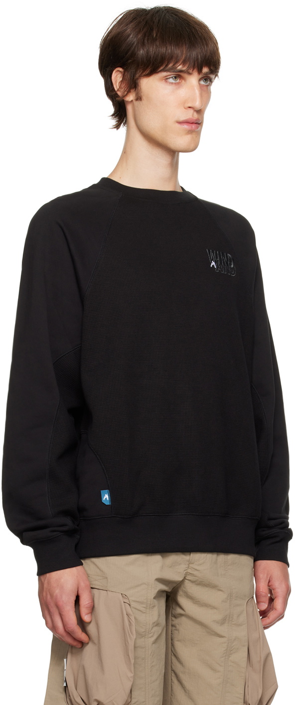 Archival Reinvent Black WIND AND SEA Edition Waffle Crewneck Sweatshirt