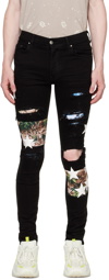 AMIRI Black Hawaiian Star Patch Jeans