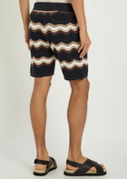 Raith Primavera Wavy Crochet Cotton Shorts Black