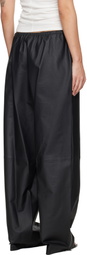 Alexander Wang Black Paper Leather Mid-Rise Track Pants