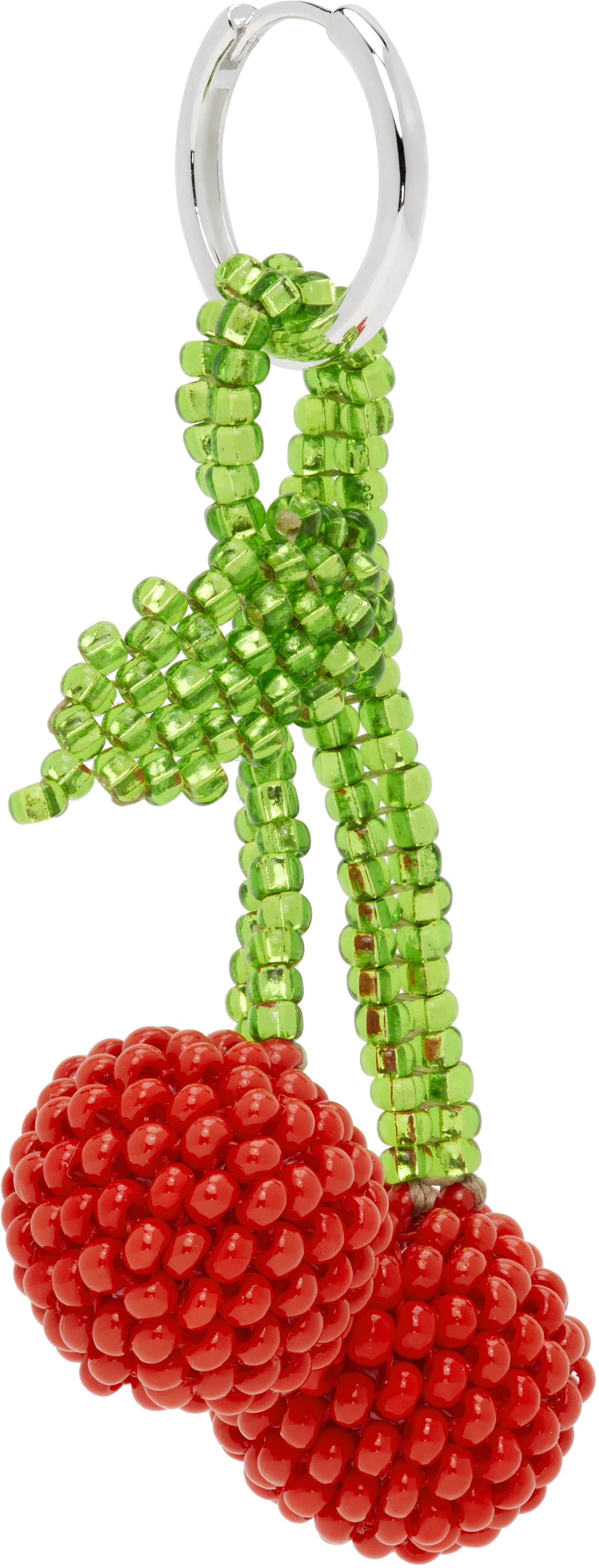Pura Utz Green & Red Cherry Single Earring