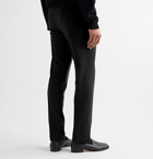 BRIONI - Slim-Fit Tapered Pleated Silk-Twill Trousers - Black