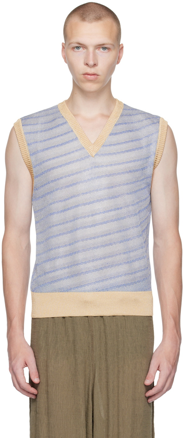 Our Legacy Blue Striped Vest Our Legacy