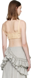 Dries Van Noten Beige Polka Dot Mesh Bralette