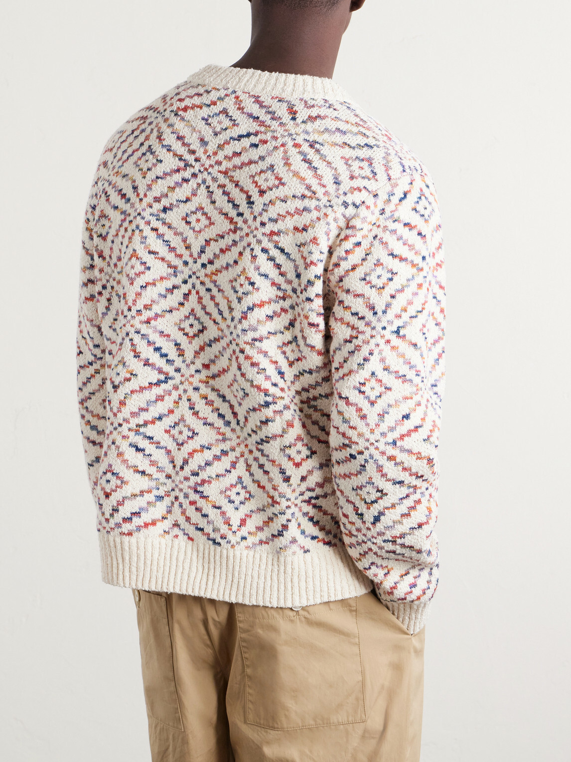 Corridor - Mandala Jacquard-Knit Pima Cotton Cardigan - Neutrals
