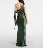 The Sei Draped asymmetric silk satin gown