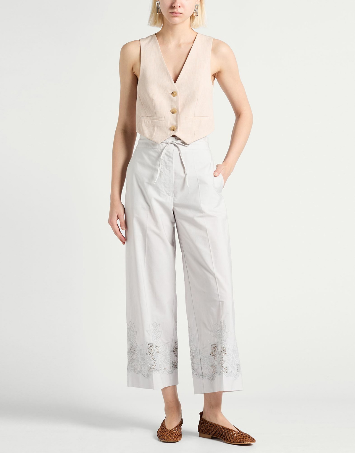 Forte_forte Womens Tailored Vest Apricot