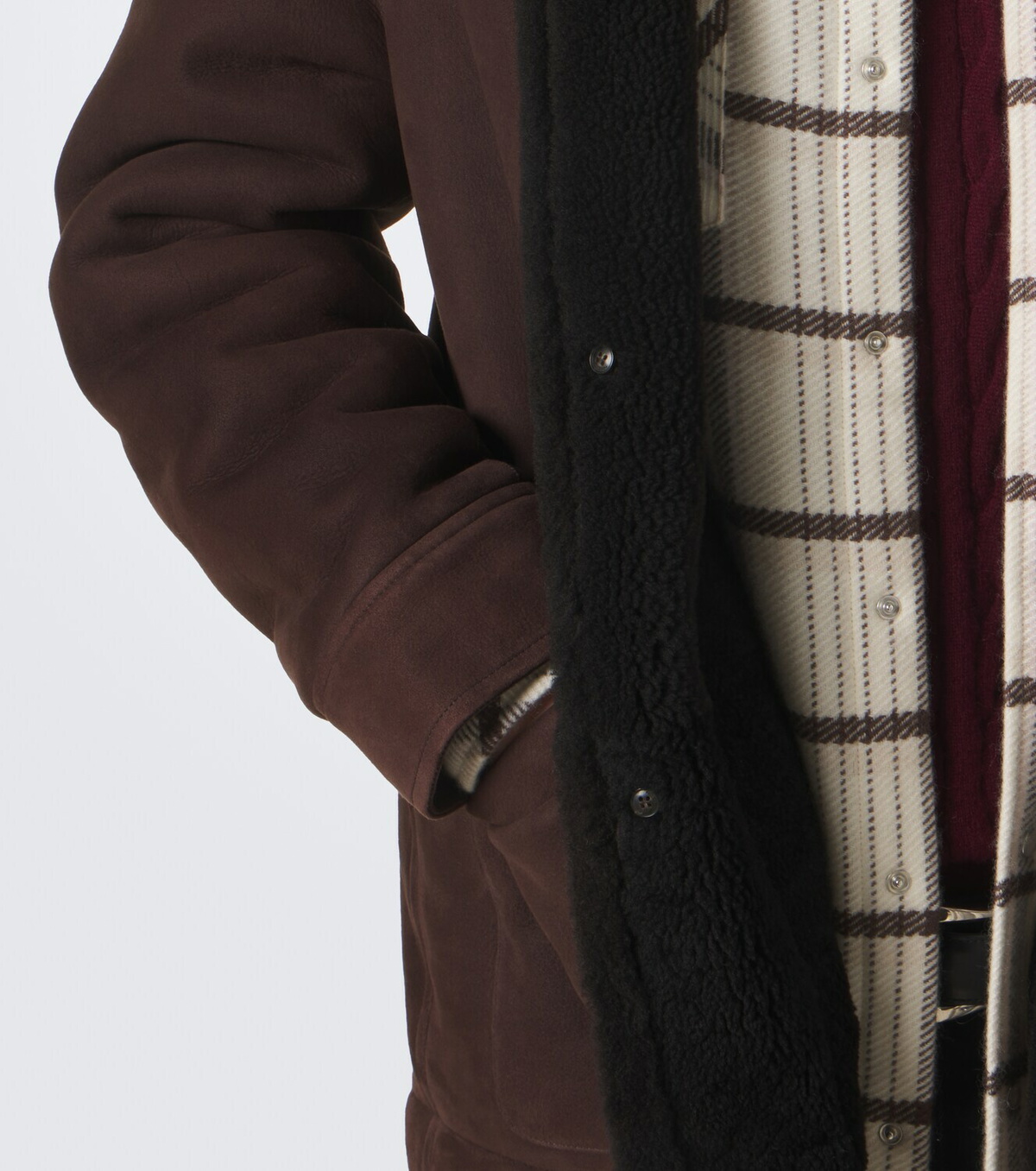 Yves Salomon Shearling-lined suede jacket