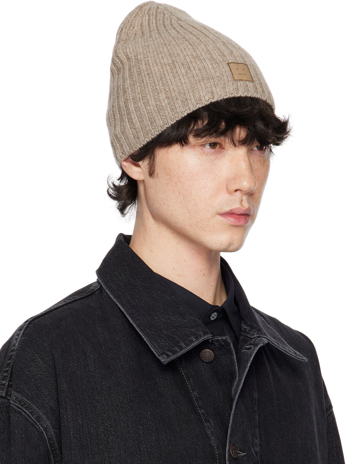 Acne Studios Light Gray Knit Beanie Acne Studios Gray Knitted Beanie Acne Studios main image 3