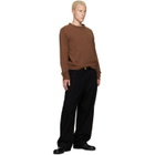 LEMAIRE Brown Crew-Neck Alpaca Wool Blend Sweater