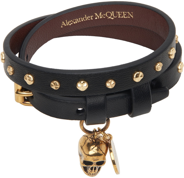 Photo: Alexander McQueen Black & Gold Double Wrap Bracelet