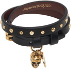 Alexander McQueen Black & Gold Double Wrap Bracelet
