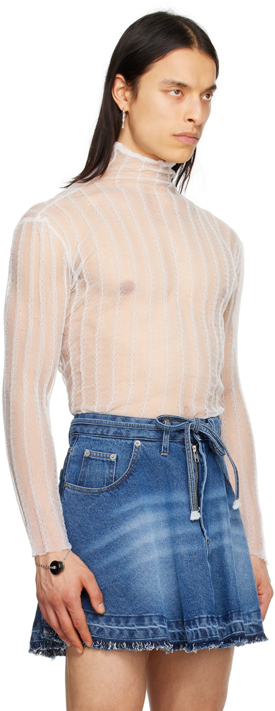 EGONlab White Transparent Turtleneck
