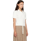Moncler White Cotton Knit Polo