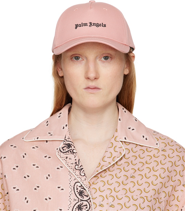 Photo: Palm Angels Pink Logo Cap
