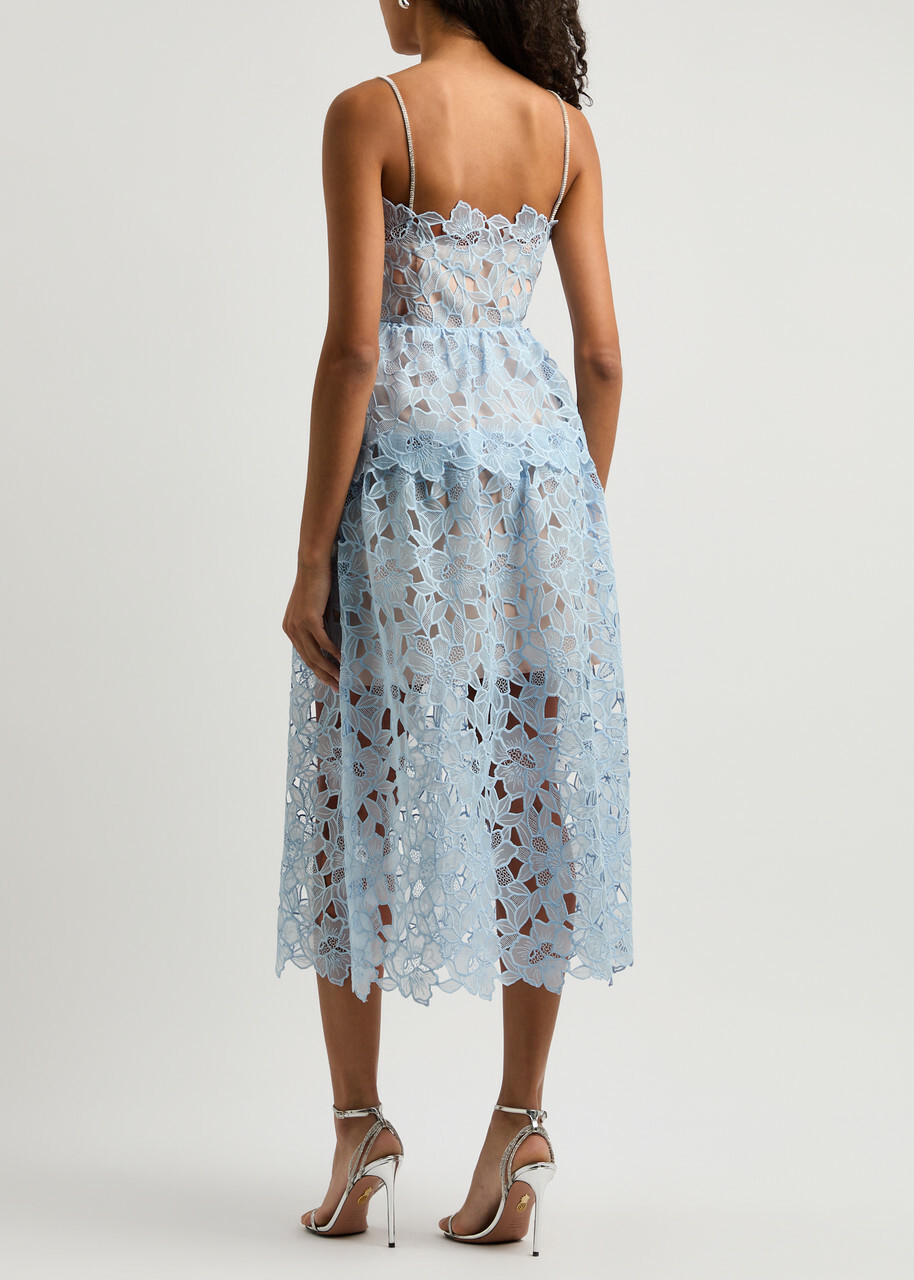 SELF-PORTRAIT ワンピース Organza lace midi dress955651 SELF-PORTRAIT Organza Lace Midi Dress Self-Portrait