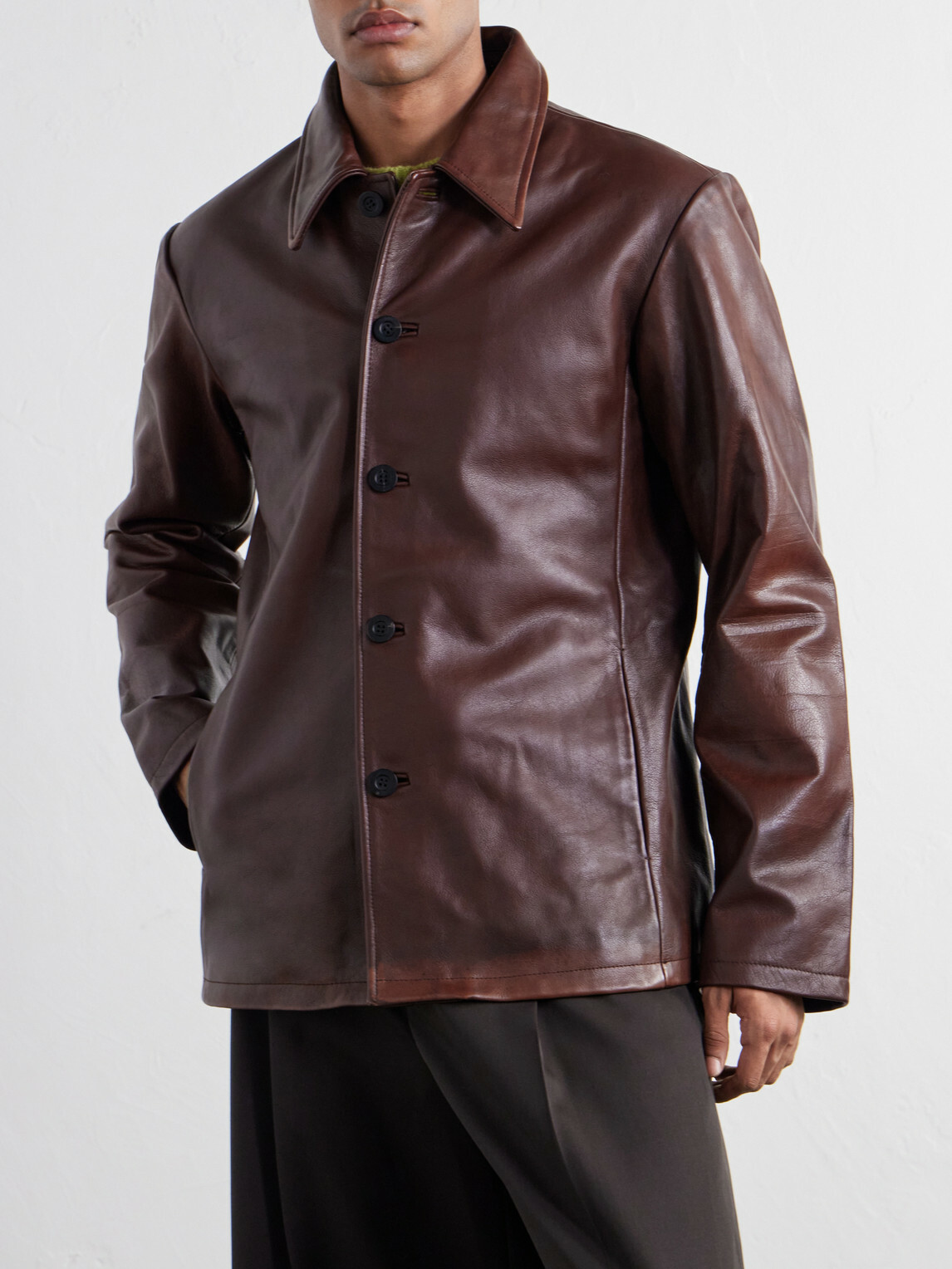 Studio Nicholson - Leather Jacket - Brown