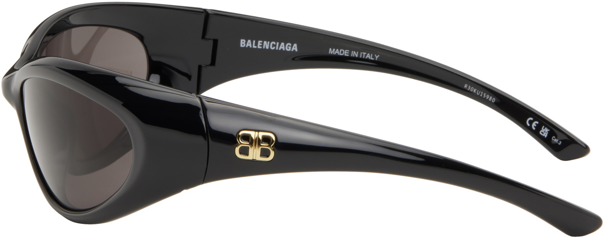 送料込+BALENCIAGA+Sporty B Round Af サングラス Sporty B Round Af Sunglasses in Black | Balenciaga US
