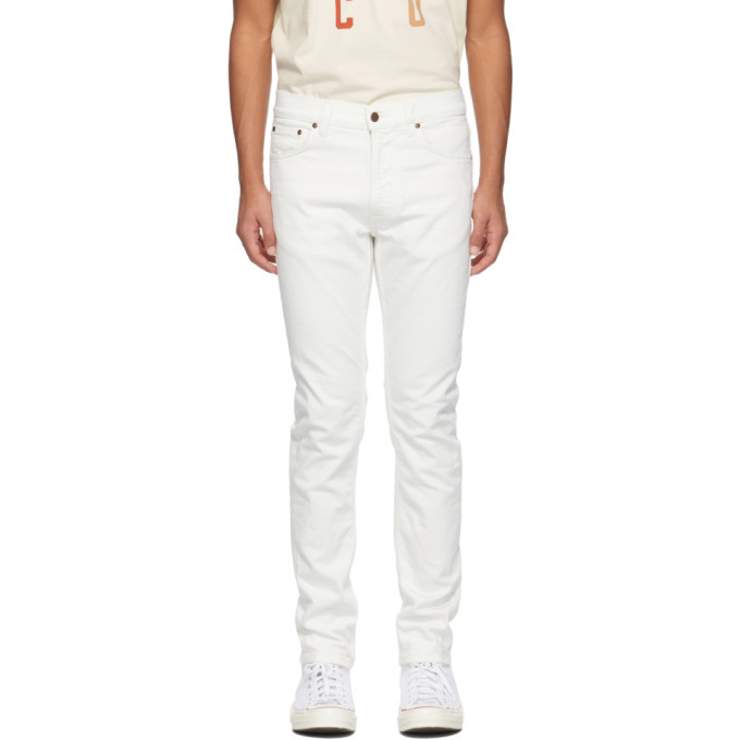 Photo: Nudie Jeans Off-White Lean Dean Jeans