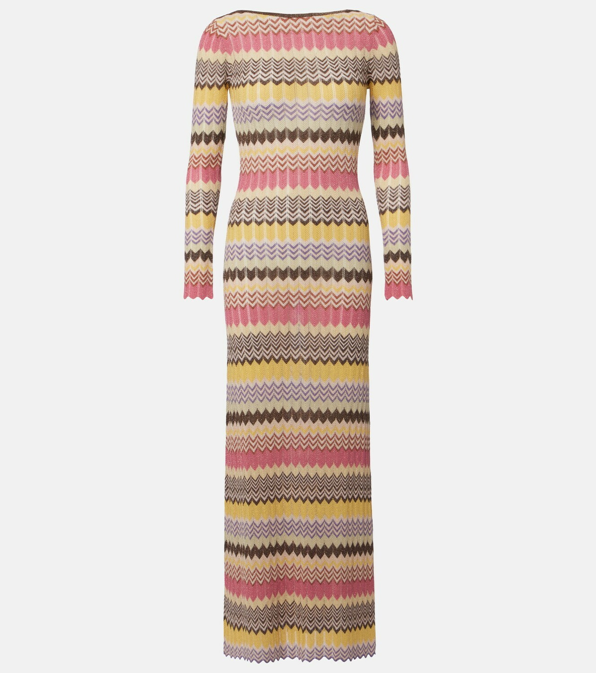 Faithfull Pedro chevron lamé maxi dress