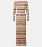 Faithfull Pedro chevron lamé maxi dress