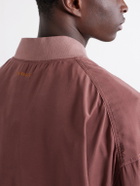 Versace - Ribbed Knit-Trimmed Silk-Poplin Blouson Jacket - Purple