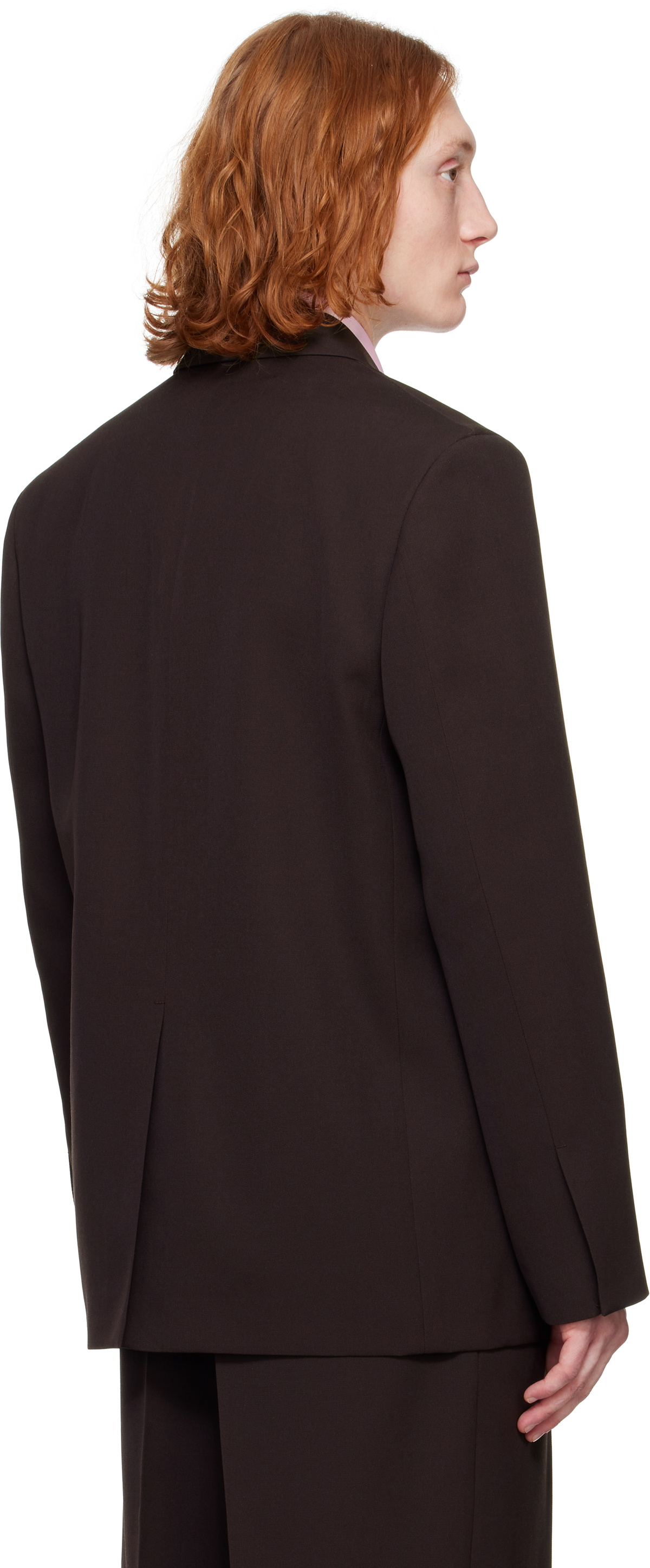 Jil Sander Brown Sharp Wool Gabardine Blazer