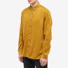 Oliver Spencer Men's Cord Brook Button Down Shirt in Yellow