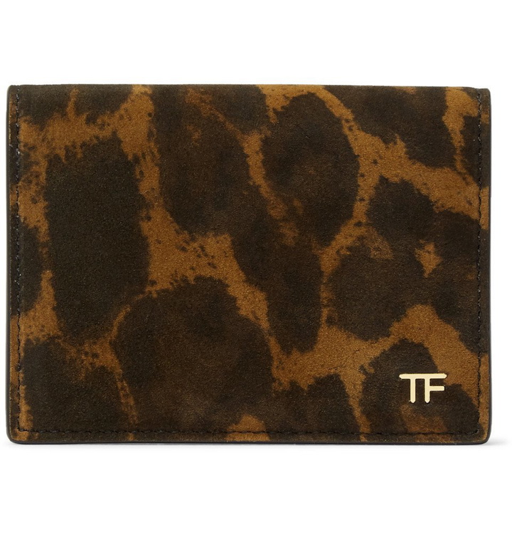 Photo: TOM FORD - Leopard-Print Nubuck Billfold Wallet - Men - Tan
