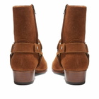 Saint Laurent Men's Wyatt Harness Suede Boot in Light Brown
