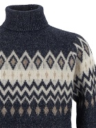 Brunello Cucinelli Geometric Intarsia Knit Sweater