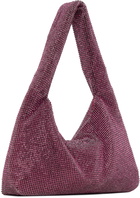 KARA Pink Mini Crystal Mesh Armpit Bag