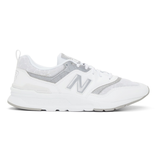 Photo: New Balance White and Silver 997H Sneakers