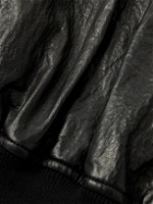 Marant - Codaho Crinkled-Leather Bomber Jacket - Black