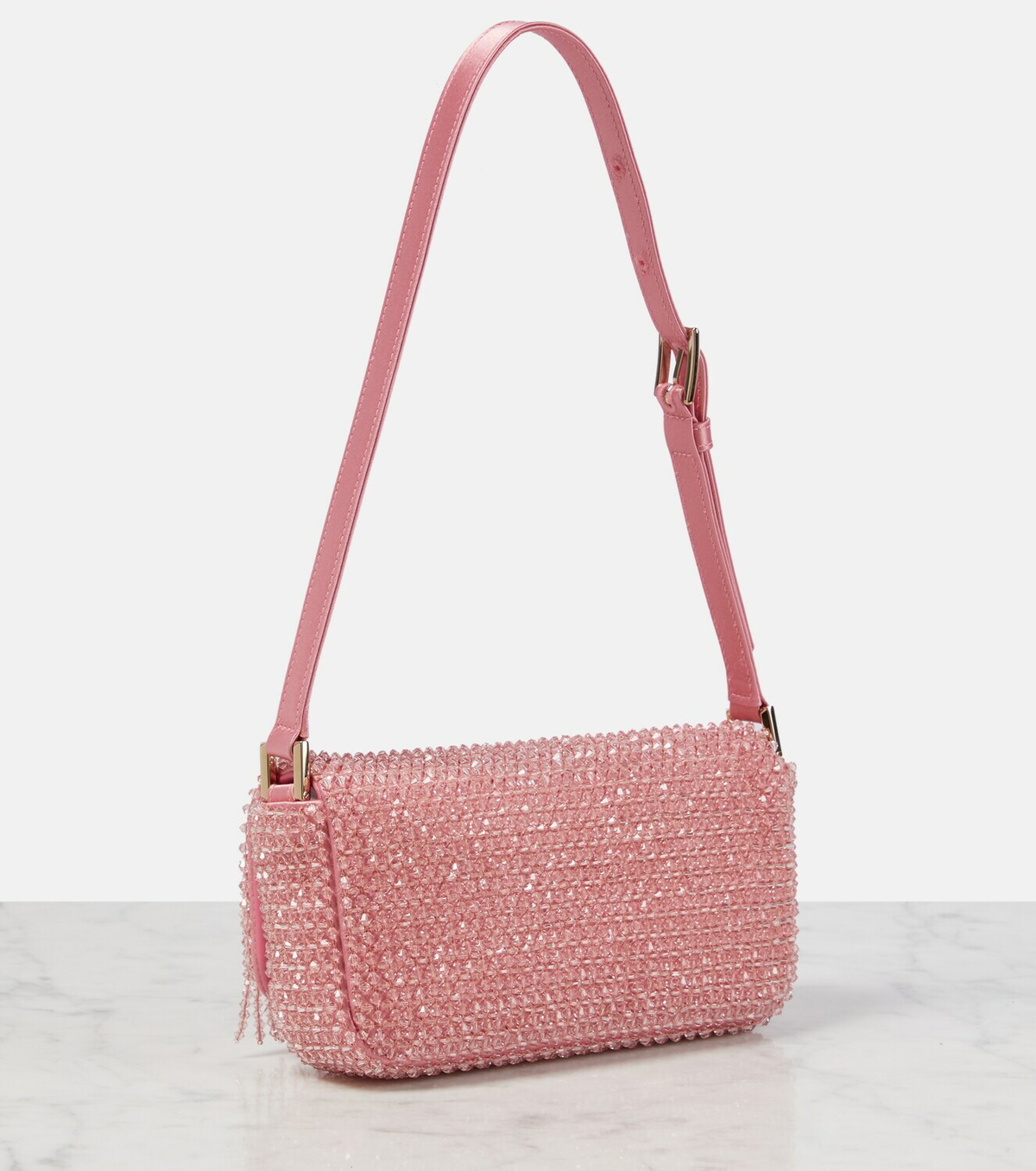 Jimmy Choo Avenue Mini embellished satin shoulder bag Jimmy Choo