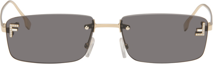 Photo: Fendi Gold 'Fendi First' Crystal Sunglasses