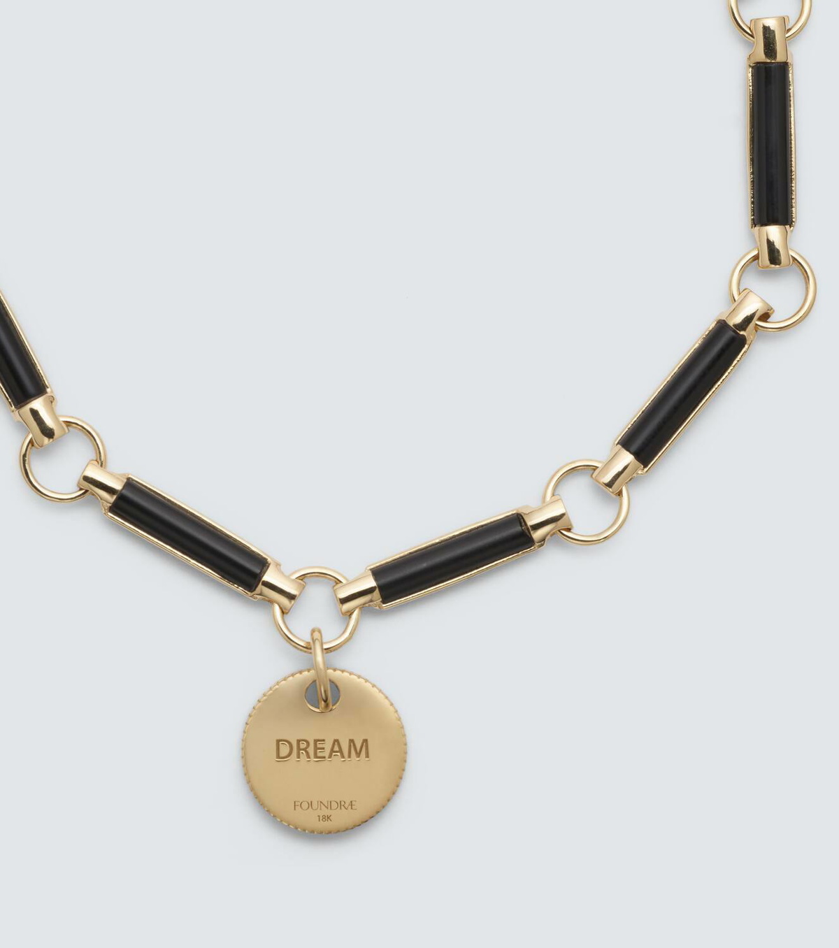Foundrae Dream 18kt gold chain bracelet with onyx