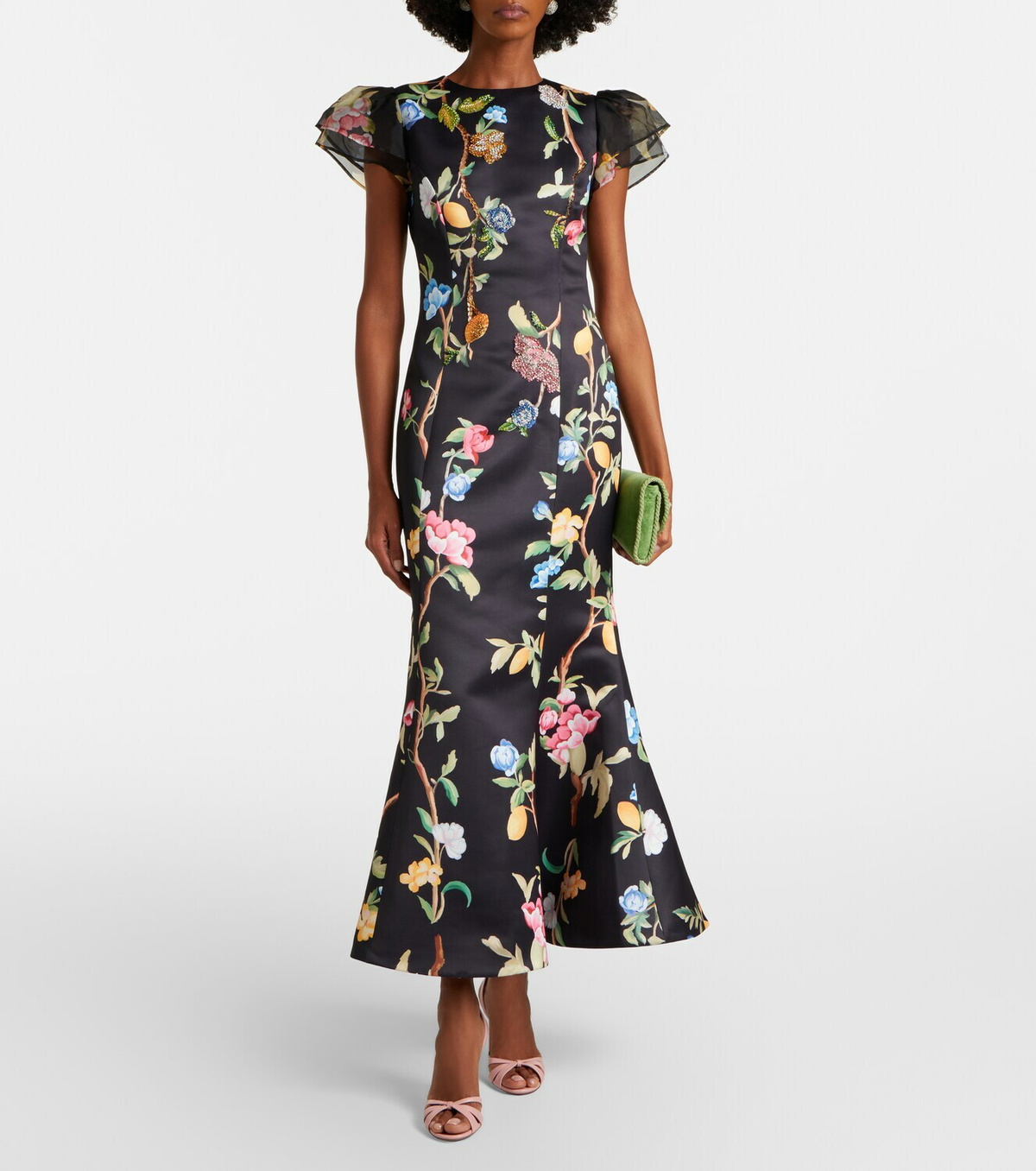 Leo Lin Sofia embellished floral maxi dress