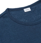 Onia - Chad Striped Linen-Blend T-Shirt - Blue