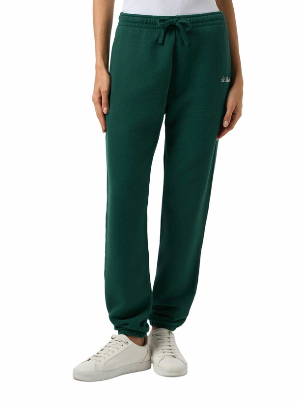 Photo: MC2 Saint Barth Woman British Green Cotton Fleece Jogger Pants Odalys