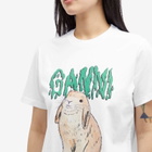 GANNI Women's Bunny T-Shirt in Bright White