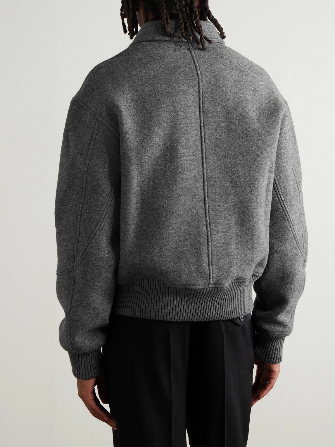 Jacquemus - Feltro Wool-Felt Bomber Jacket - Gray