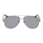 Gucci Silver Aviator Sunglasses